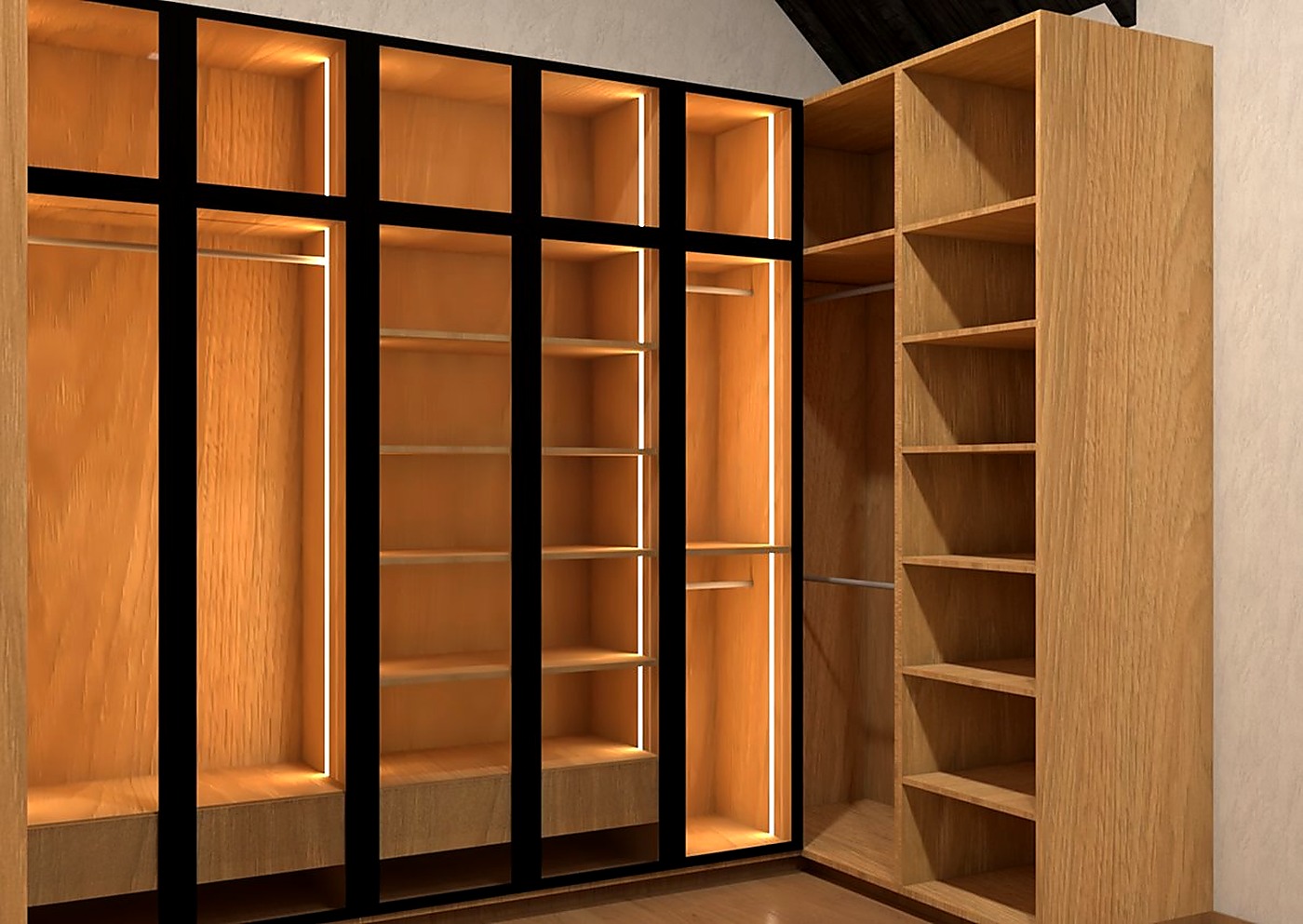 Render vestidor perspectiva 2